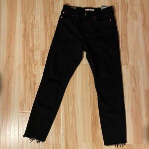Levi's Black Distressed Jeans Wedgie Straight Fit Size 27